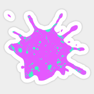 Neon Pink and Green Paint Splatter Sticker